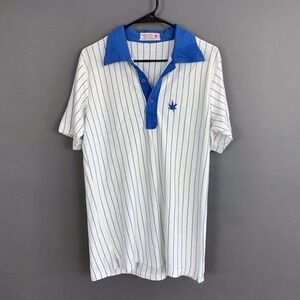 VINTAGE boasters pinstripe blue white polo shirt mens XL